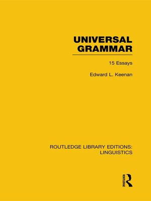 cover image of Universal Grammar